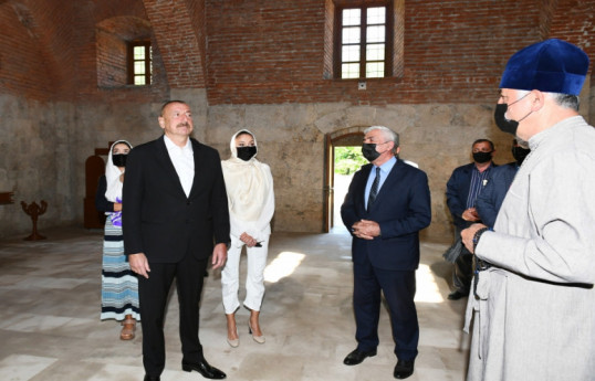 President Ilham Aliyev visited Albanian Church of Blessed Virgin Mary in Nij settlement, Gabala-PHOTO 