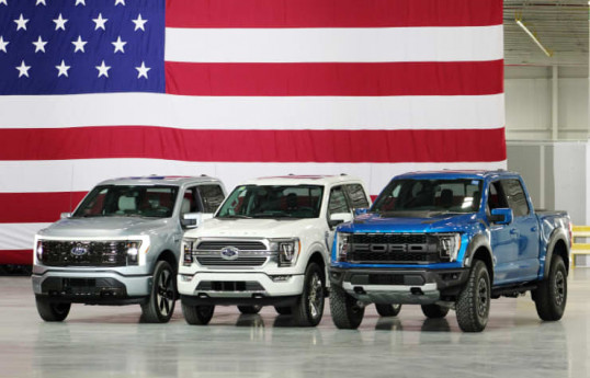 Ford reveals new electric F-150 Lightning pickup during Biden’s visit to Michigan plant