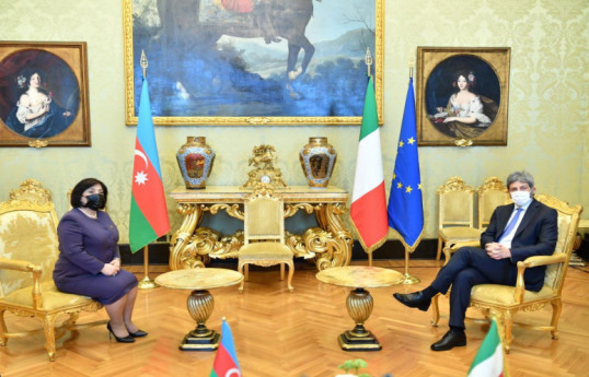 Meeting of Sahiba Gafarova and Roberto Fico