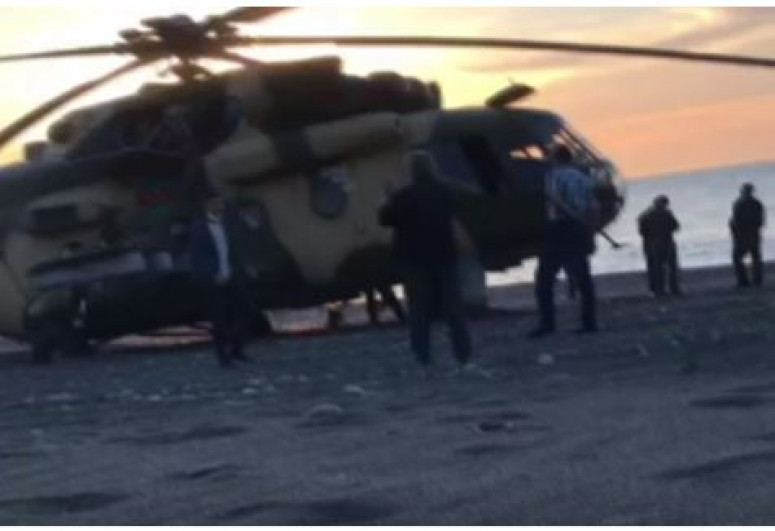 Azerbaijani Air Force helicopter flying to Turkey for training made an emergency landing-VIDEO 