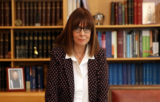 Greek President Catherine Sakellaropulu