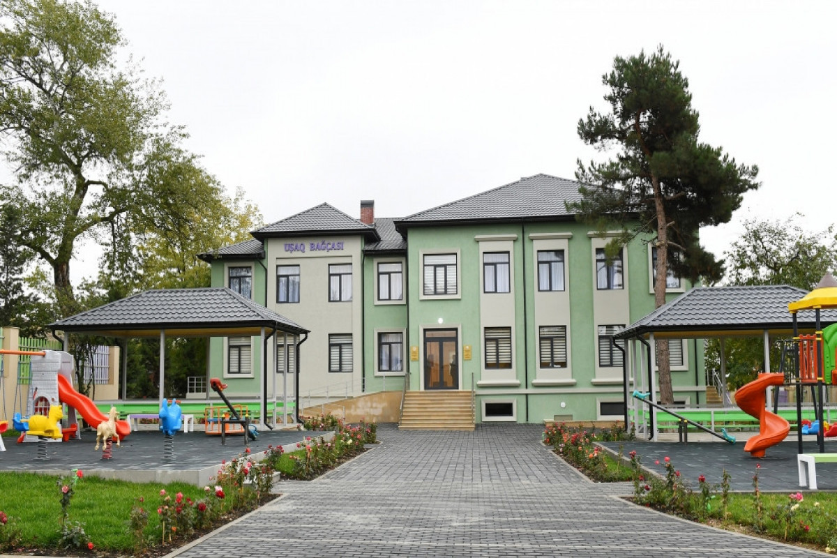 President Ilham Aliyev and First Lady Mehriban Aliyeva attended opening of orphanage-kindergarten No 7 in Shamakhi city