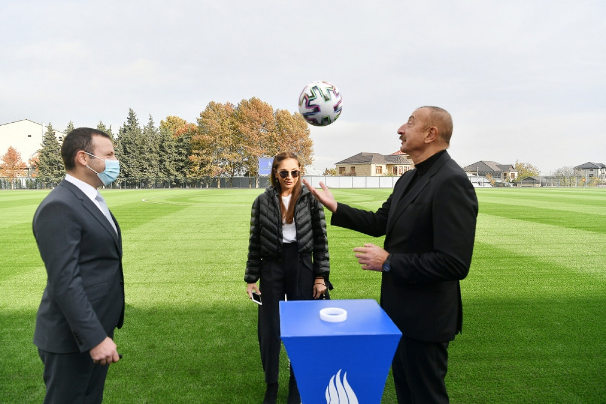Ilham Aliyev and First Lady Mehriban Aliyeva have attended the opening of the Shamakhi city stadium