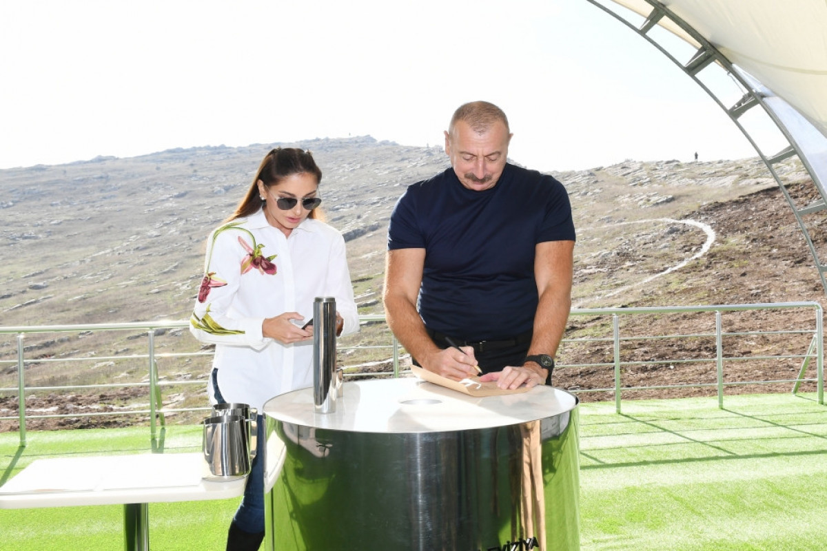 President Ilham Aliyev and First Lady Mehriban Aliyeva laid foundation stone for Shusha Radio and Television Broadcasting Station