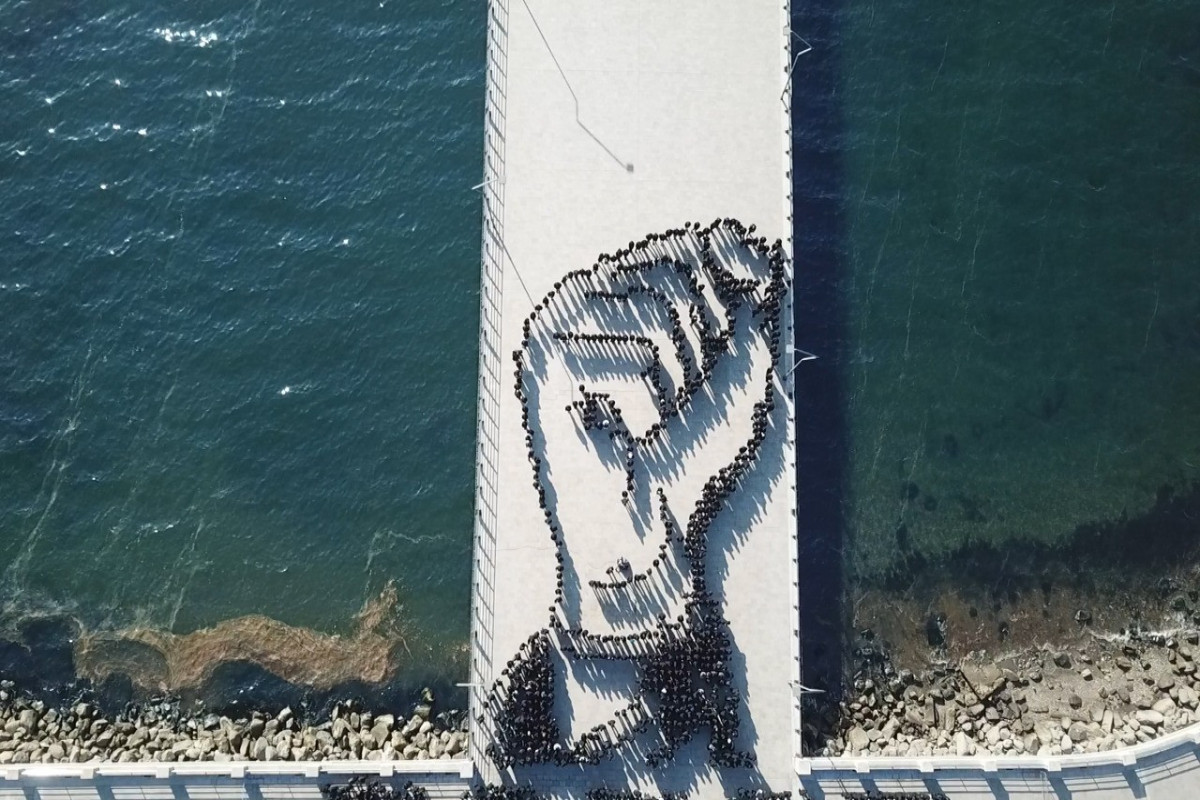 Composition "Iron Fist" created in Baku on the occasion of Victory Day