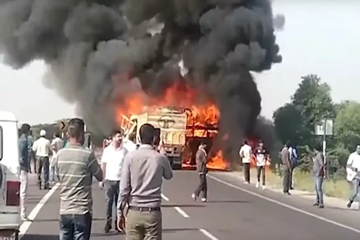 11 people burnt to death after bus collides with tanker in India's Rajasthan