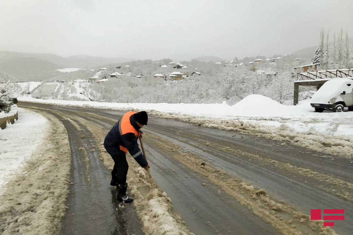 Height of snow in Azerbaijan's Gusar reaches 9 cm-CURRENT WEATHER 