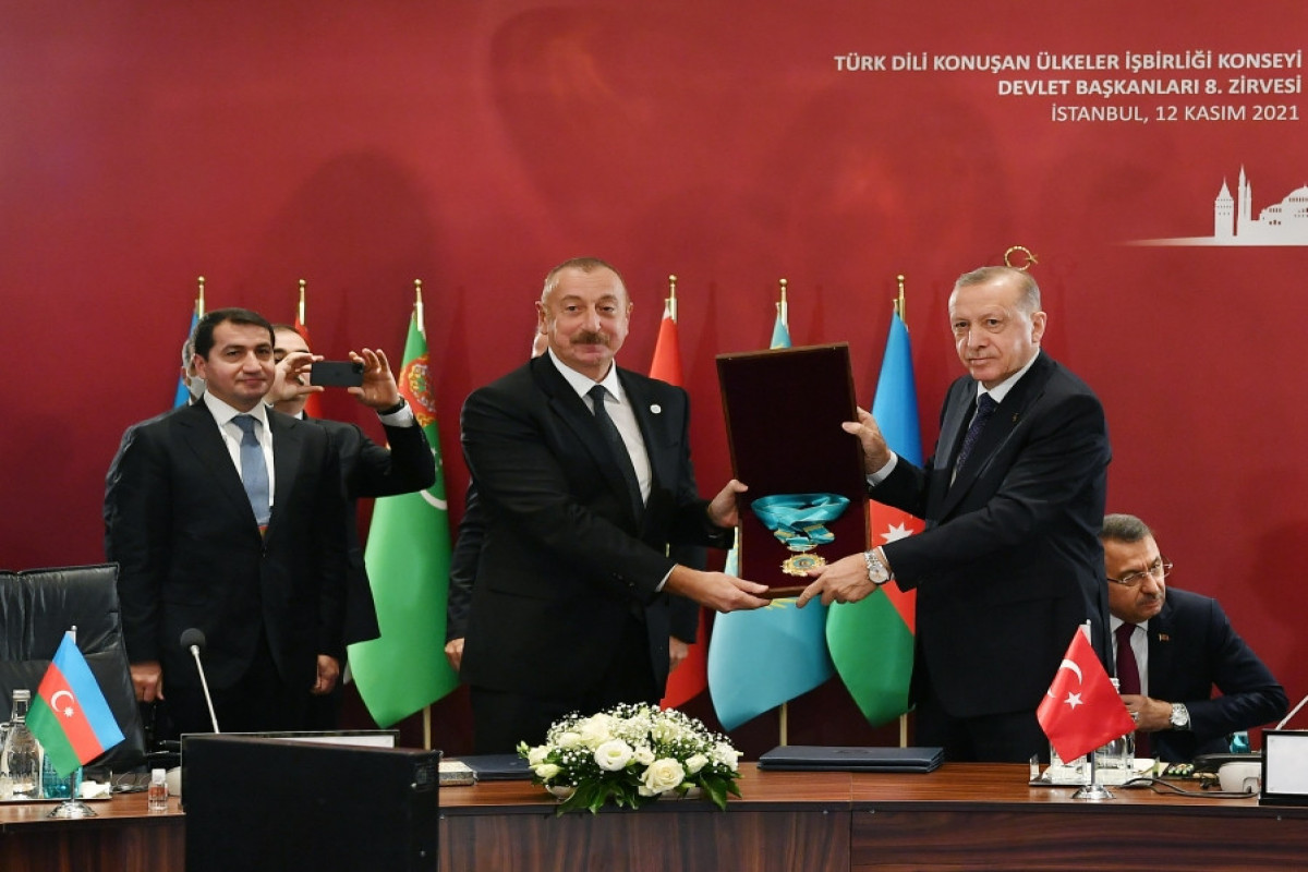 President Ilham Aliyev was awarded Supreme Order of Turkic World