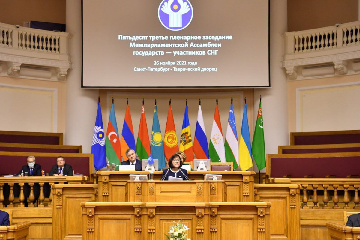 Chair of Milli Majlis speaks at 53rd CIS IPA Plenum