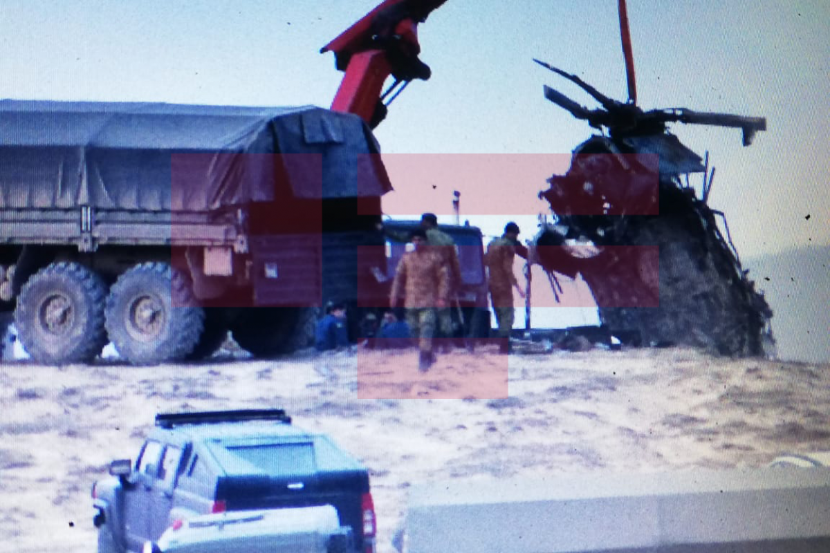 Wreckage of crashed helicopter of SBS taken from area-PHOTO 