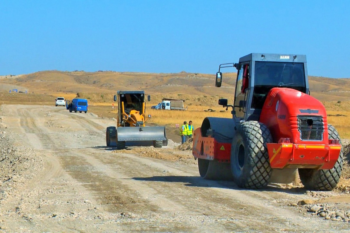 Large-scale construction works are underway on Talish-Tapgaragoyunlu-Gashalti-Naftalan road