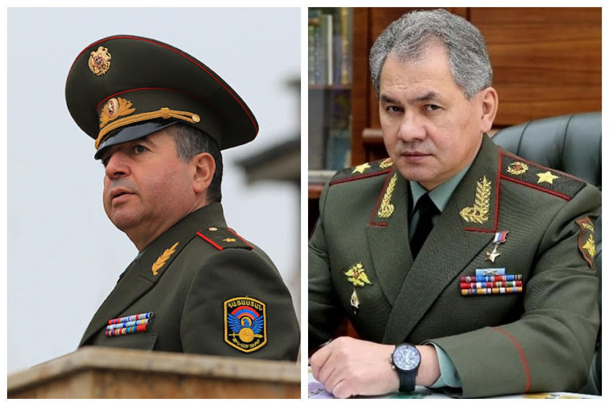 Defense Minister of Armenia Arshak Karapetyan, Russian Defense Minister Sergei Shoigu
