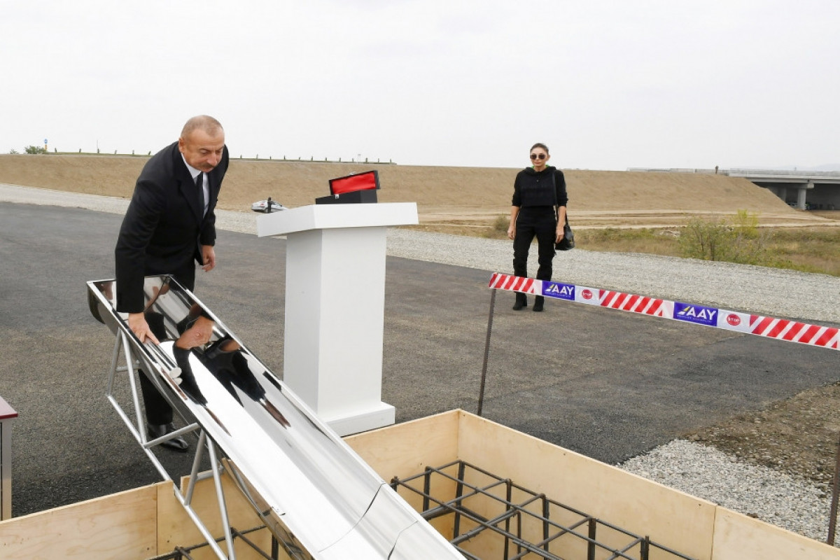 President Ilham Aliyev laid foundation stone for Fuzuli-Aghdam highway
