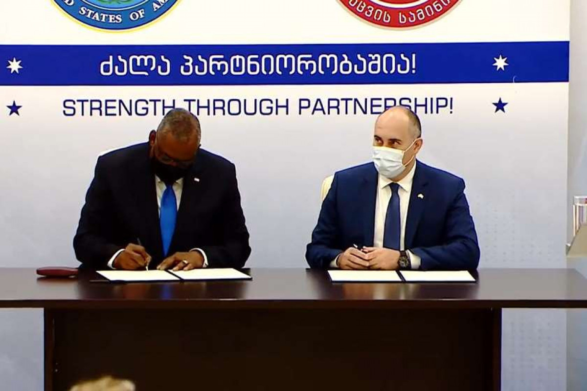 United States Secretary of Defense Lloyd Austin and Georgian Defense Minister Juansher Burchuladze