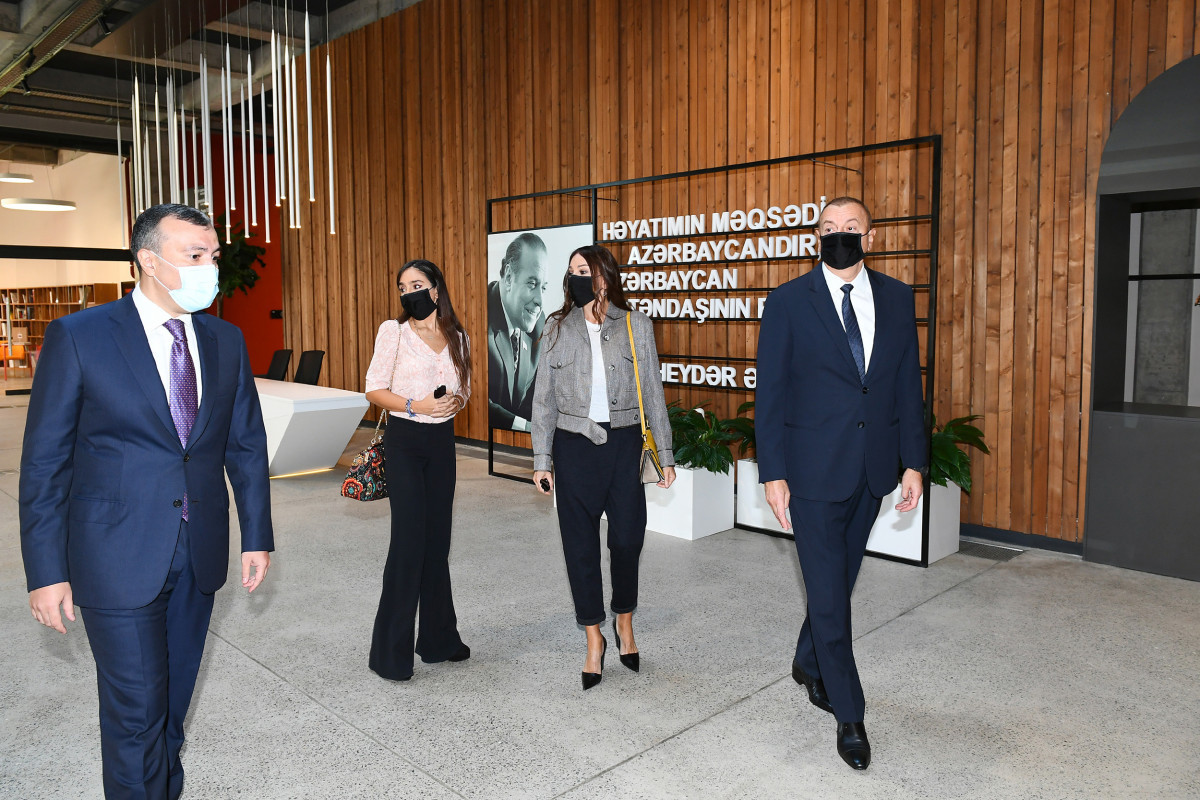 President of the Republic of Azerbaijan Ilham Aliyev, First Lady Mehriban Aliyeva, and their daughter Leyla Aliyeva have attended the inauguration of DOST Center for Inclusive Development and Creativity in Baku
