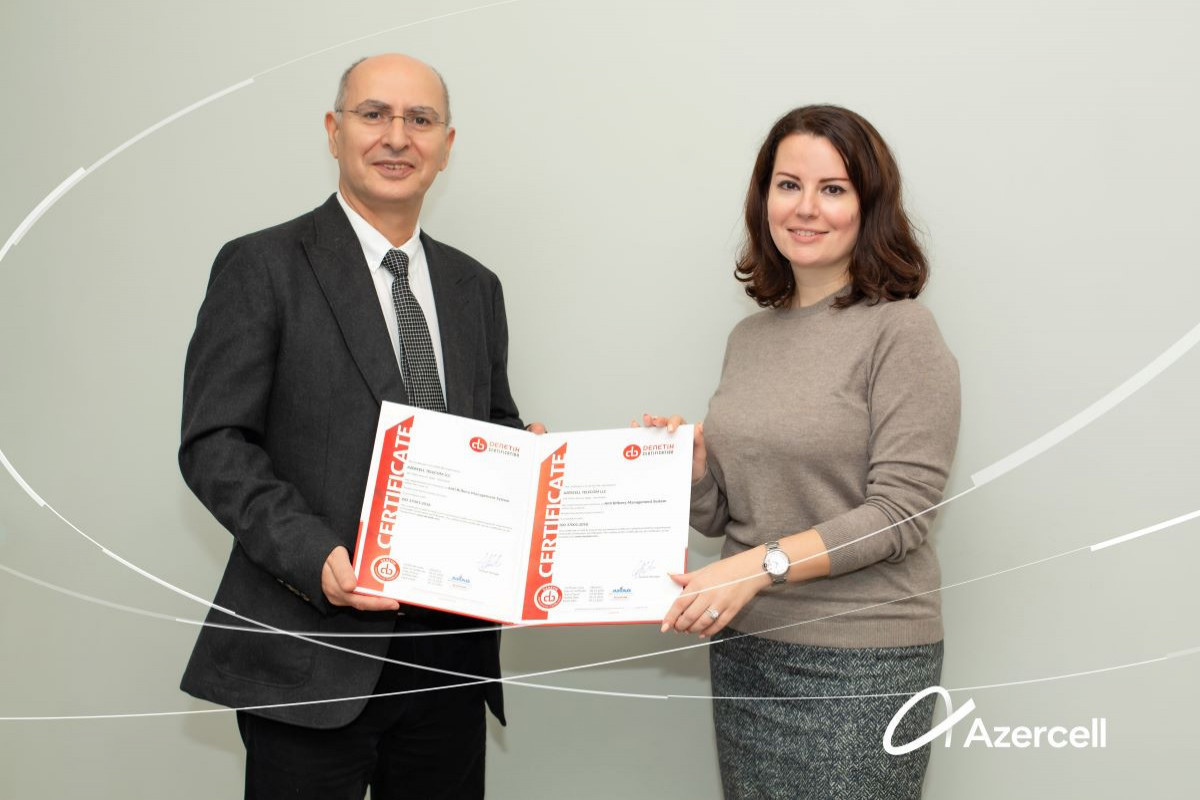 Azercell once again bestowed with ISO 37001:2016 Anti-bribery Management Systems standard of compliance 