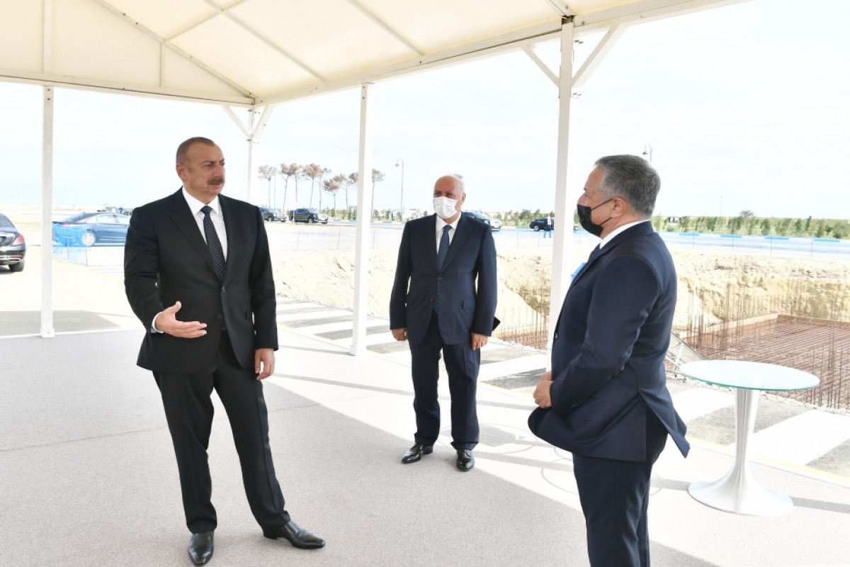 President Ilham Aliyev laid foundation stone for another residential complex in Sumgayit as part of preferential housing project