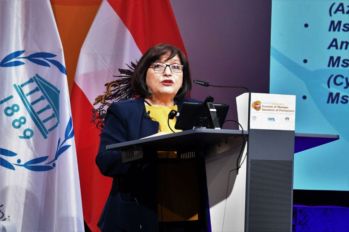 Milli Majlis Chair Sahiba Gafarova Takes the Floor at 13th Summit of Women Speakers of Parliament in Vienna