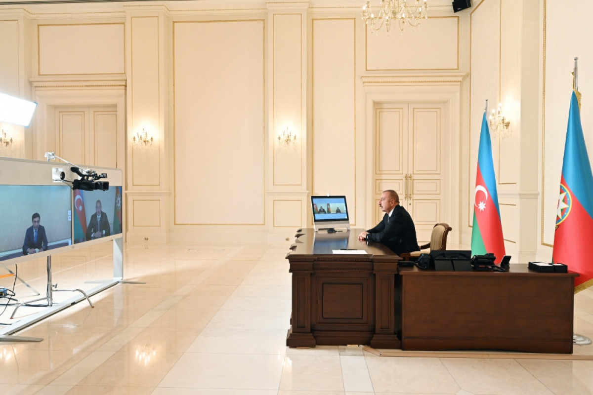 President Ilham Aliyev received in a video format Farid Gayibov on his appointment as Minister of Youth and Sports