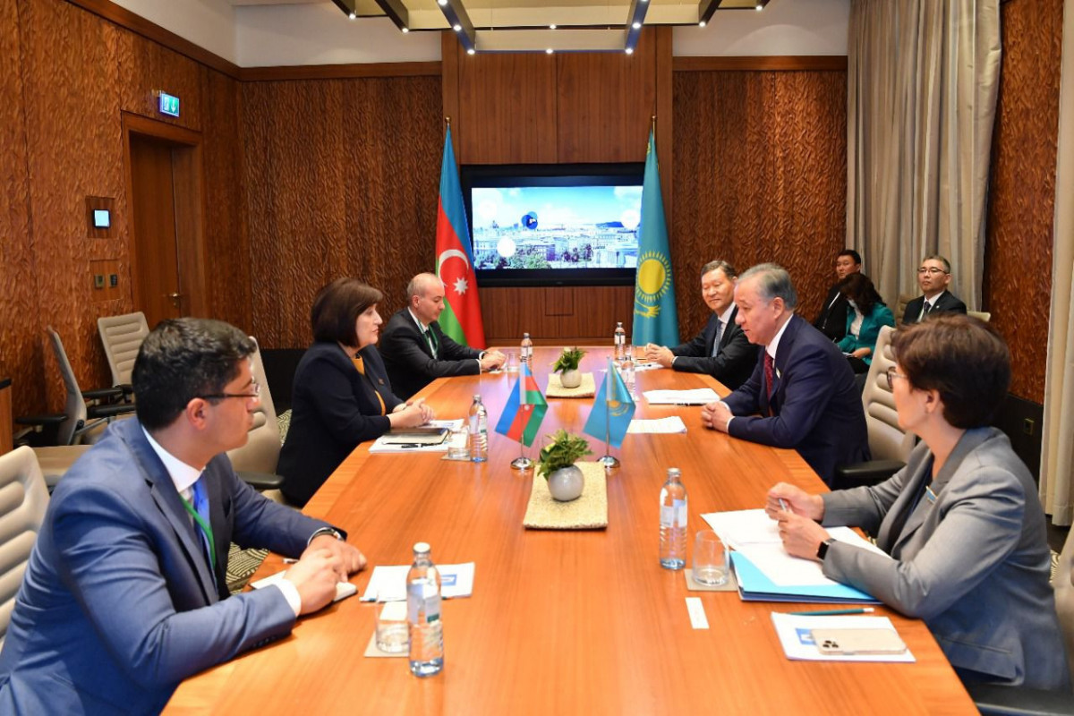 Milli Majlis Chair Sahiba Gafarova meets Chair of Mazhilis of Kazakh Parliament Nurlan Nigmatulin