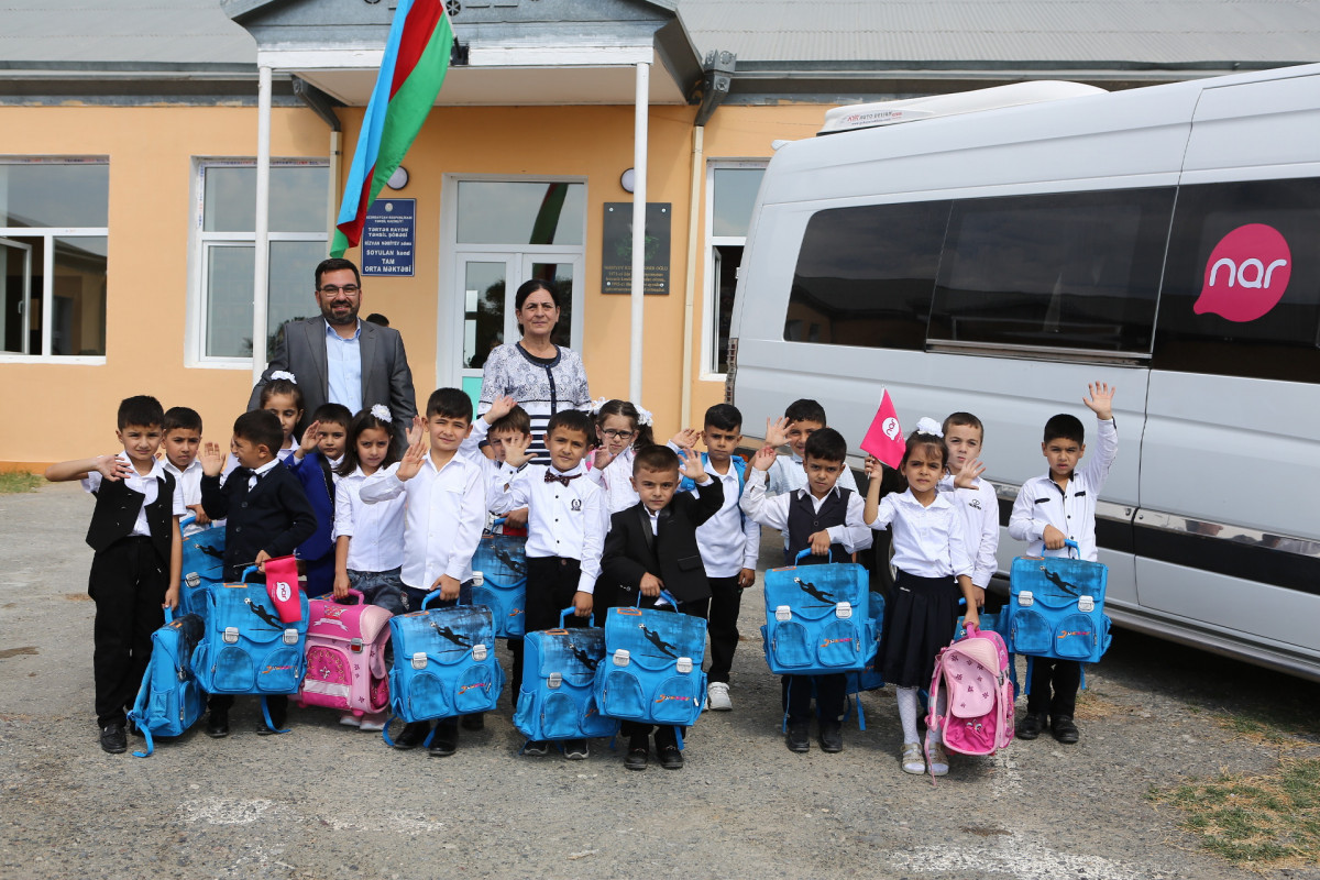 Nar provides school supplies for first graders of schools in Tartar and Fizuli -VIDEO 