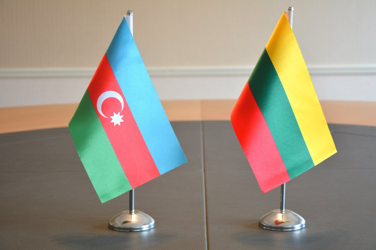 Flags of Azerbaijan and Lithuania