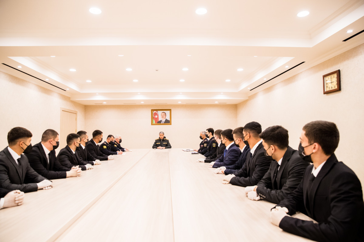 Minister of Internal Affairs, Colonel-General Vilayat Eyvazov has received students, who will be sent for education in the Police academies of the Russian Ministry of Internal Affairs by Azerbaijani MIA