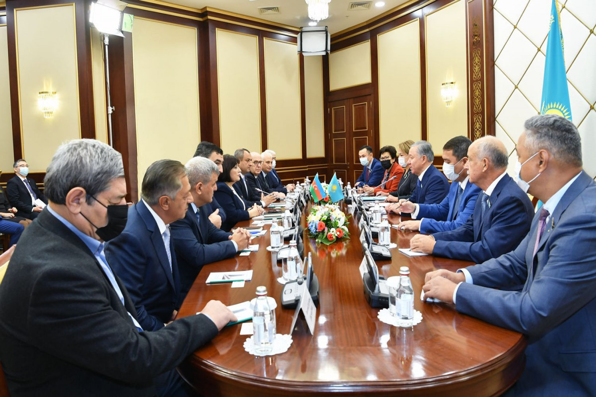 Sahiba Gafarova meets with Speaker of Kazakhstan Parliament