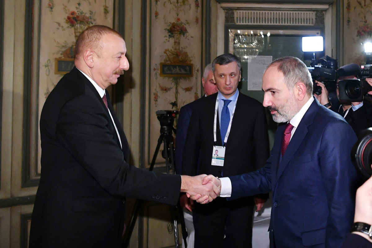 Azerbaijani President Ilham Aliyev, Armenian Prime Minister Nikol Pashinyan
