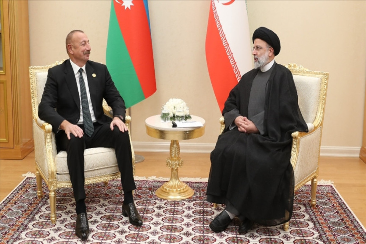 The President of the Republic of Azerbaijan Ilham Aliyev  and President of the Islamic Republic of Iran Seyyed Ebrahim Raisi
