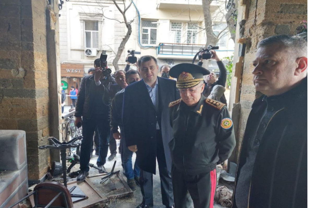 Minister of Emergency Situations of Azerbaijan  Colonel-General Kamaladdin Heydarov arrived at the scene today where the explosion occurred