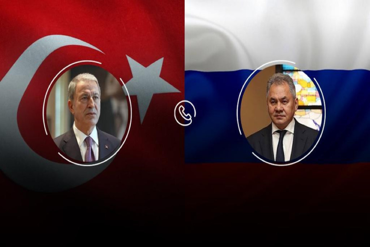 Turkish Minister of Defense Hulusi Akar and Russian Defence Minister Sergei Shoigu