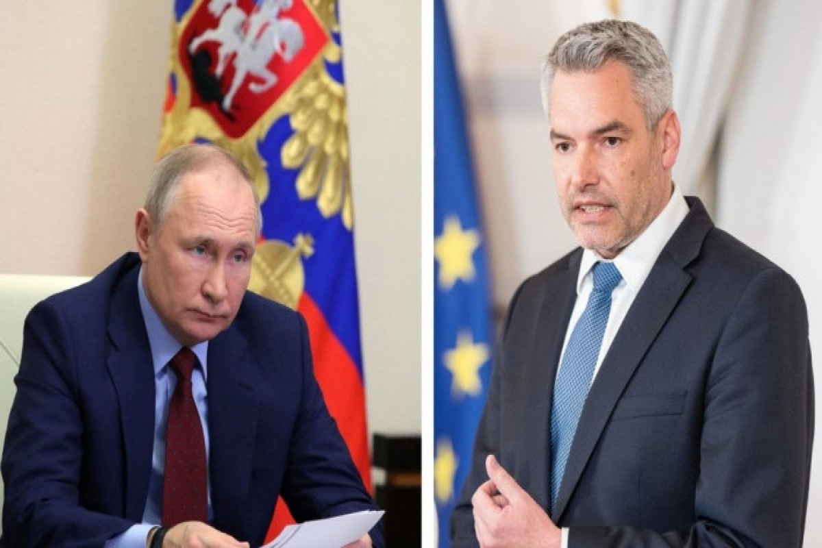 Vladimir Putin and  Karl Nehammer