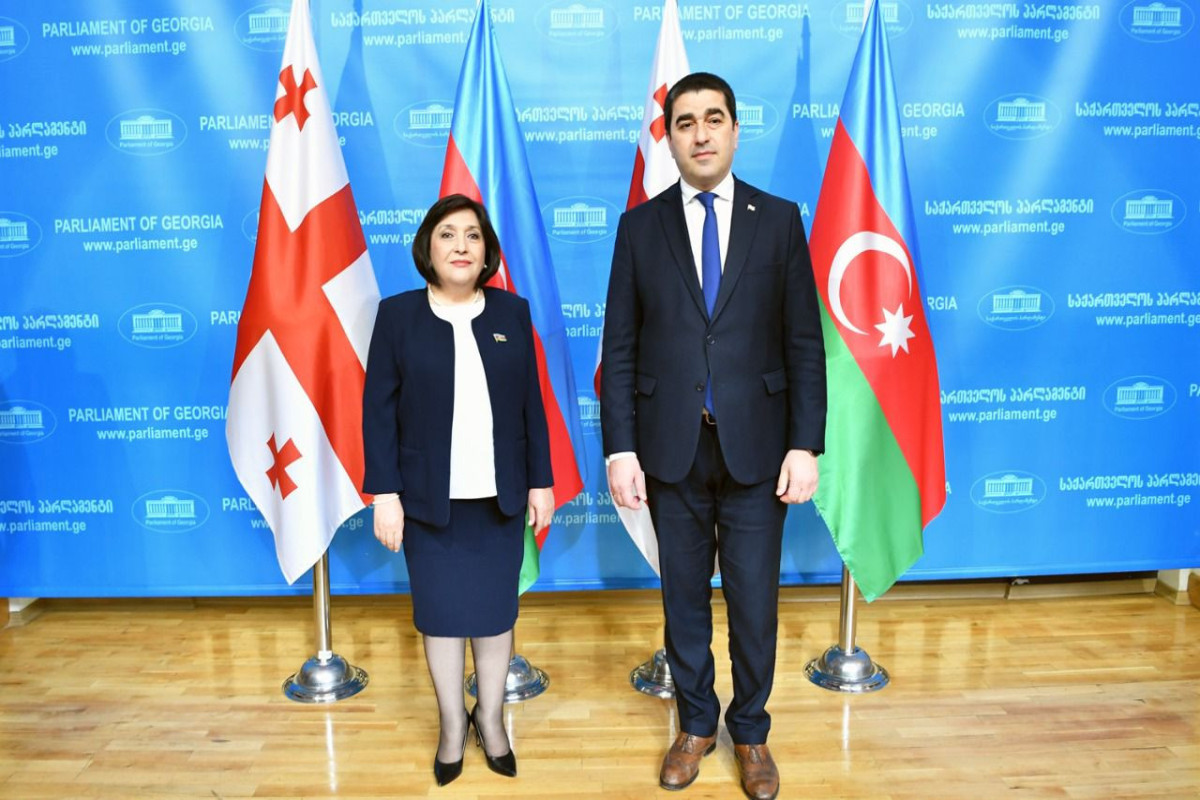 Sahiba Gafarova, Chair of the Milli Majlis and Shalva Papuashvili, Chairman of the Georgian Parliament