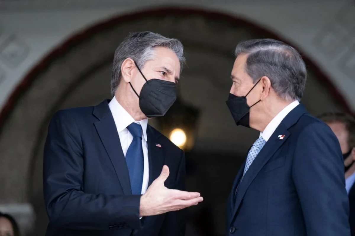 Antony Blinken, US Secretary of State and Laurentino Cortizo, Panama's President