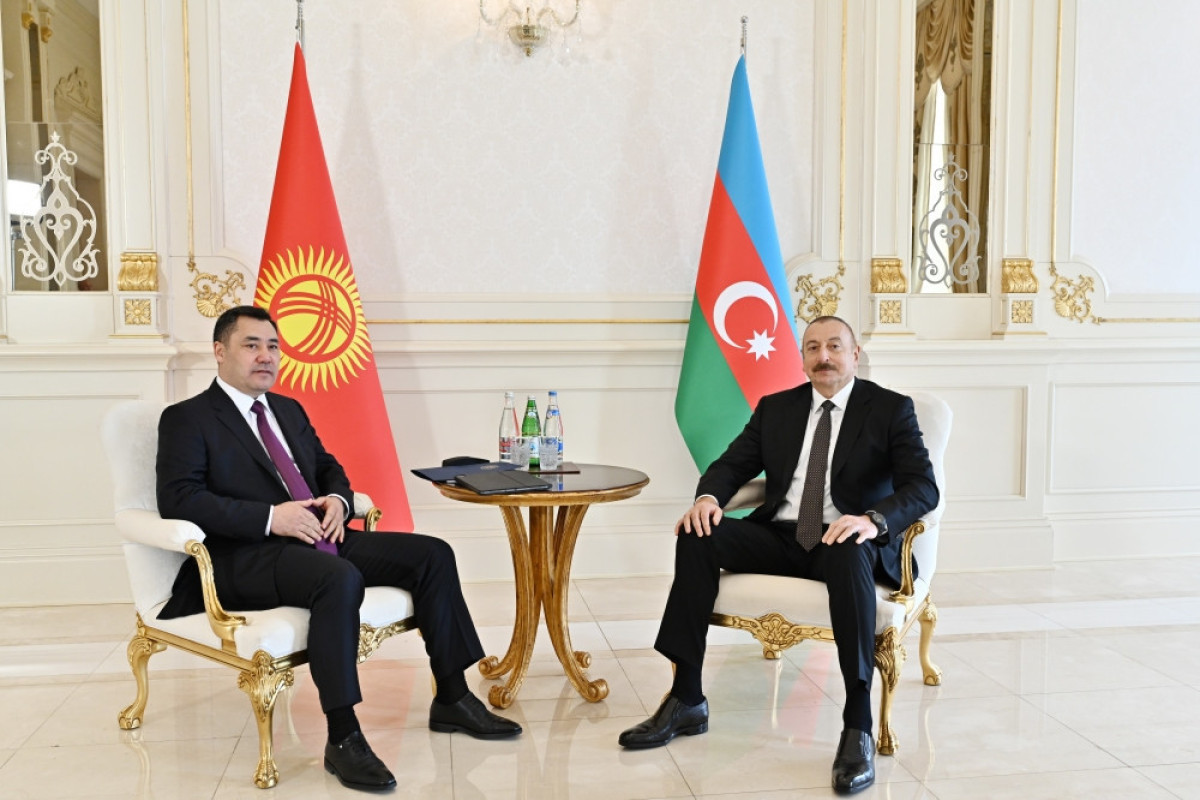 President of the Kyrgyz Republic Sadyr Japarov and President of the Republic of Azerbaijan Ilham Aliyev