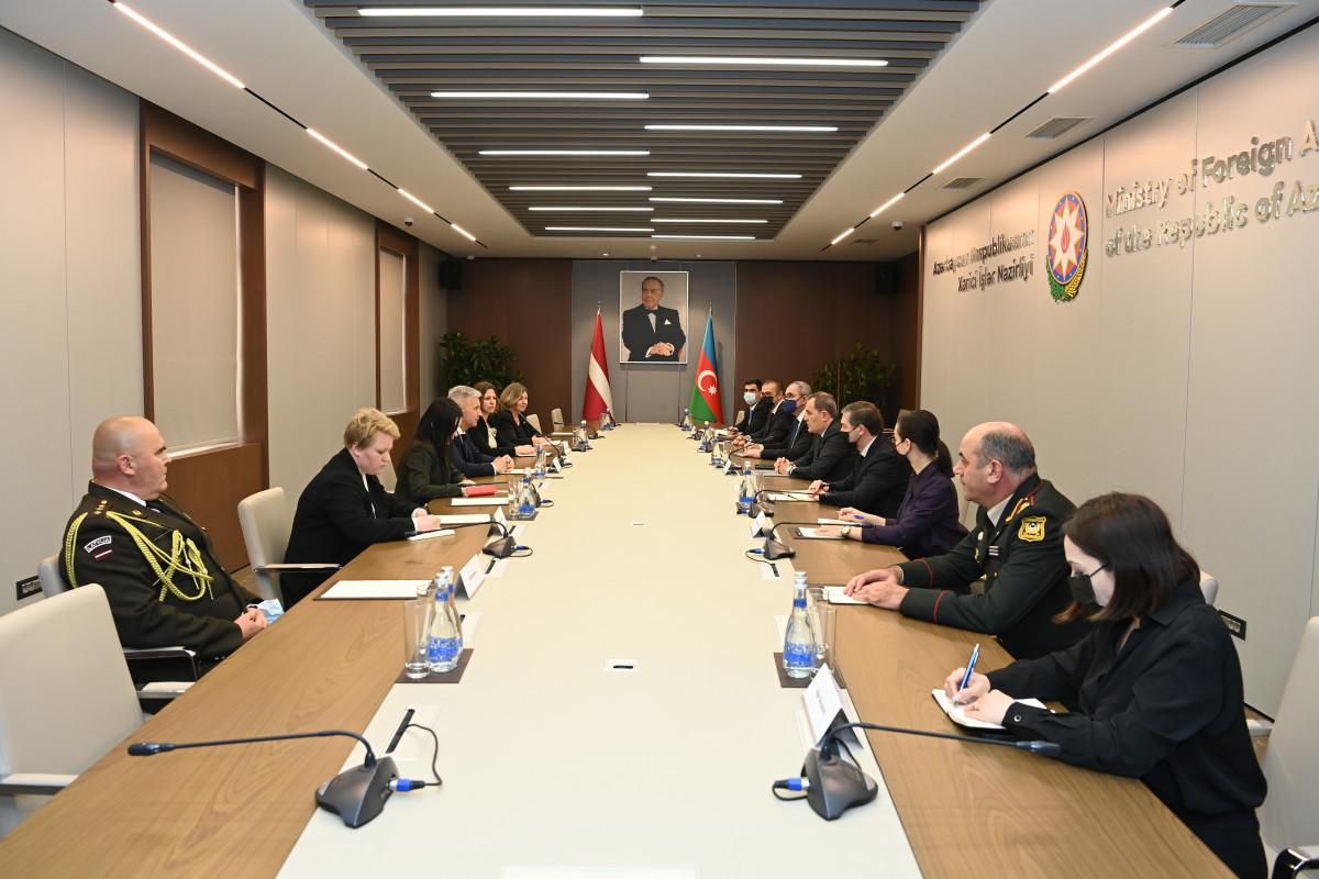 Foreign Minister of Azerbaijan Jeyhun Bayramov met with Deputy Prime Minister and Minister of Defense of the Republic of Latvia Artis Pabriks