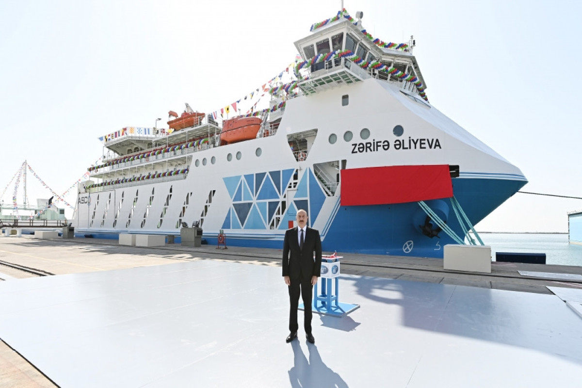 President Ilham Aliyev attends commissioning ceremony of the "Zarifa Aliyeva" ferry boat