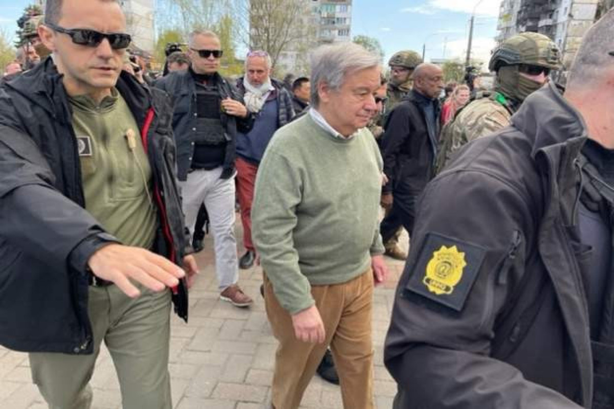 UN chief in Borodyanka