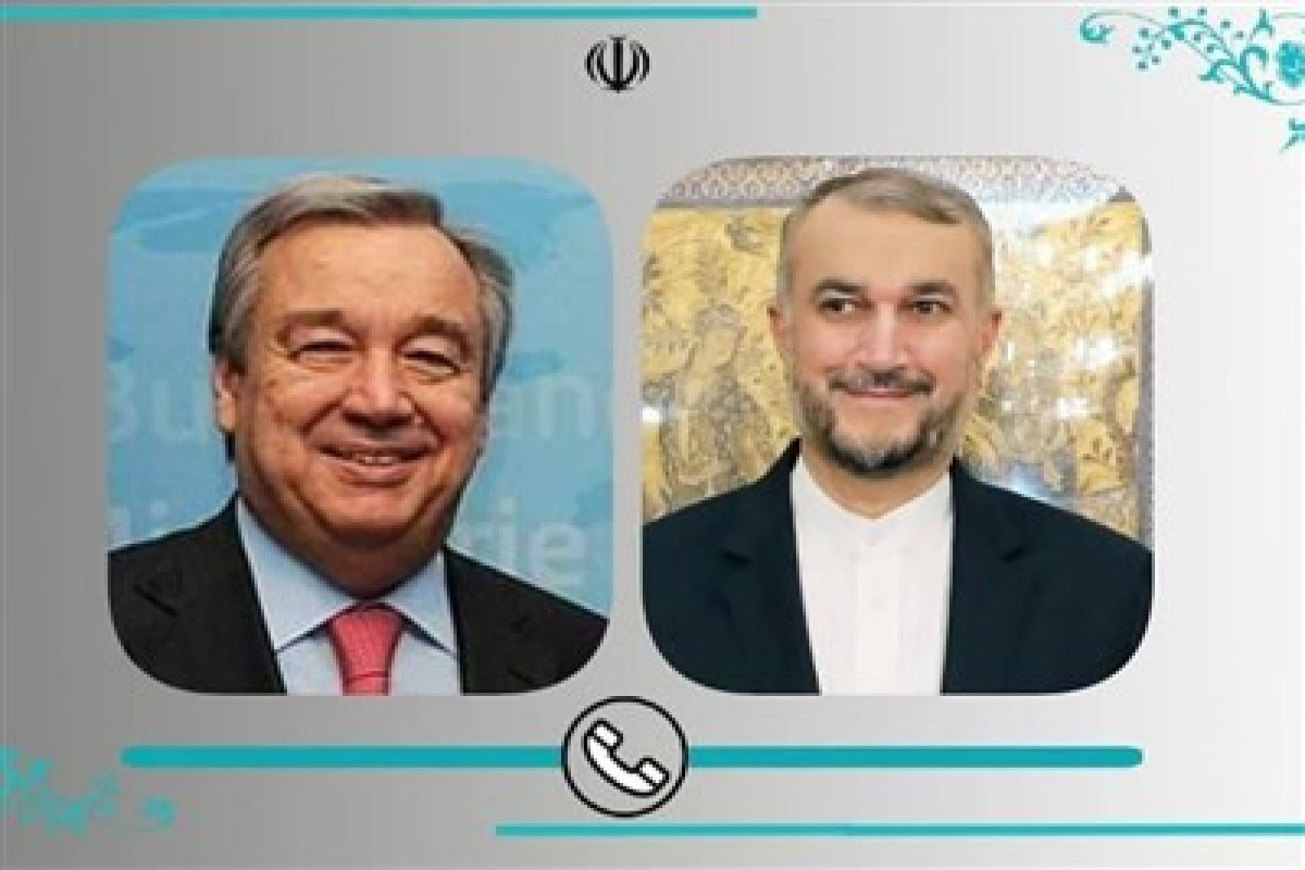 Antonio Guterres, UN Secretary General and Hossein Amir Abdollahian, Iranian Foreign Minister
