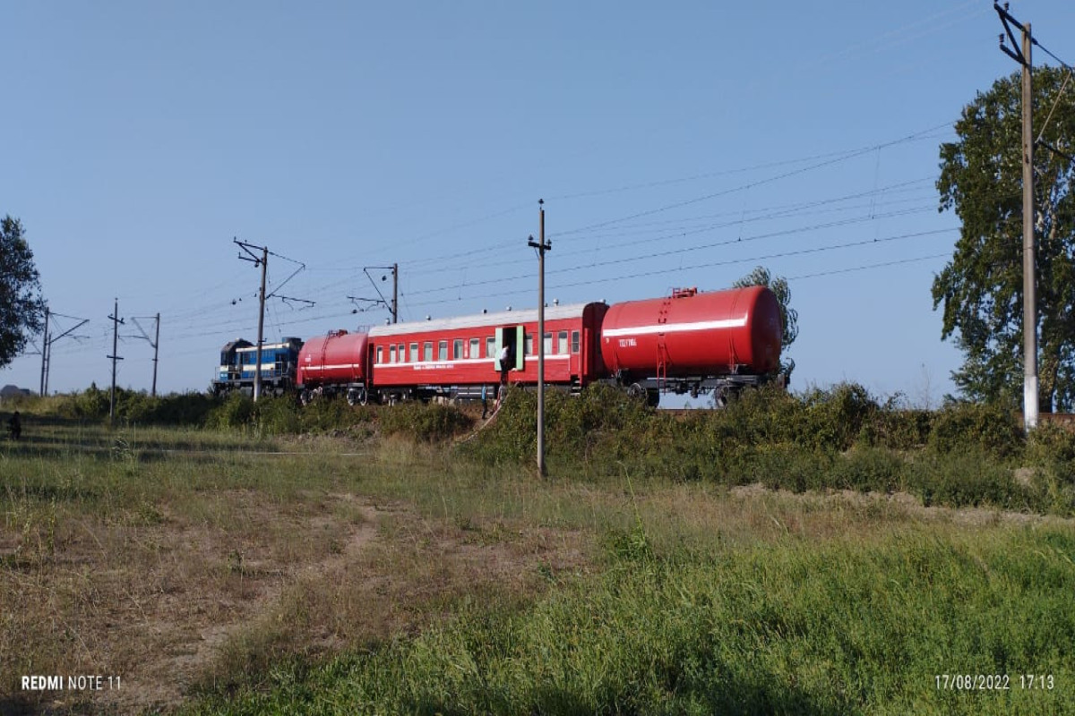 Fire train brought to area for effective firefighting in Khachmaz-VIDEO 