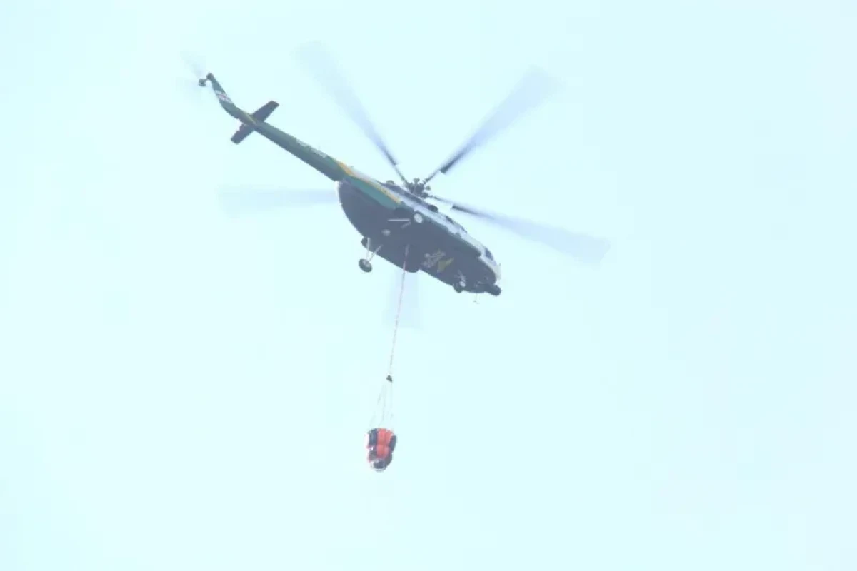 4 helicopters involved in fire-extinguishing works in Georgia's Borjomi