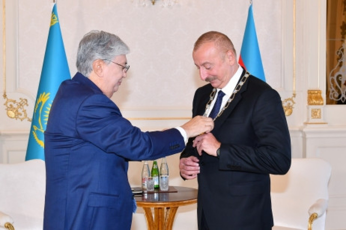 President of Azerbaijan Ilham Aliyev was awarded highest order of Kazakhstan “Altyn Kyran” – “Golden Eagle”