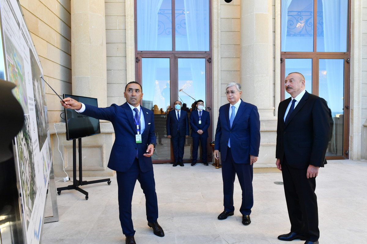 Azerbaijani, Kazakh presidents viewed project of Center for the Development of Creativity named after Kurmangazy, which will be built for children in Fuzuli-UPDATED 