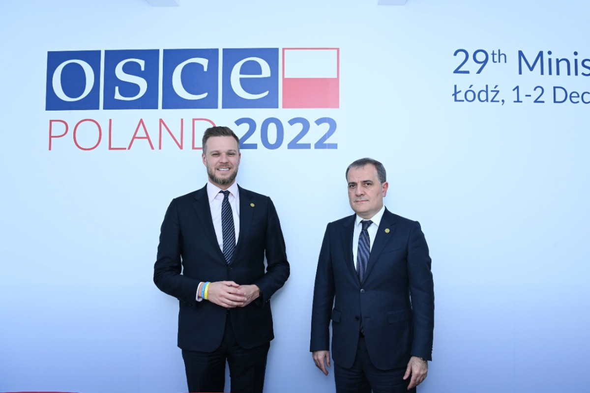 Gabrielius Landsbergis, Lithuanian Minister of Foreign Affairs and Jeyhun Bayramov, Azerbaijani FM