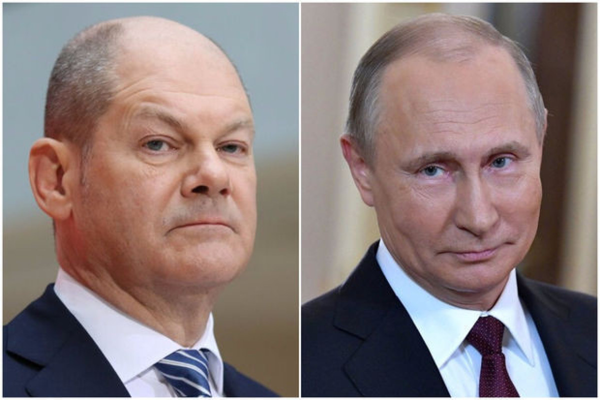 German Chancellor Olaf Scholz and Russian President Vladimir Putin