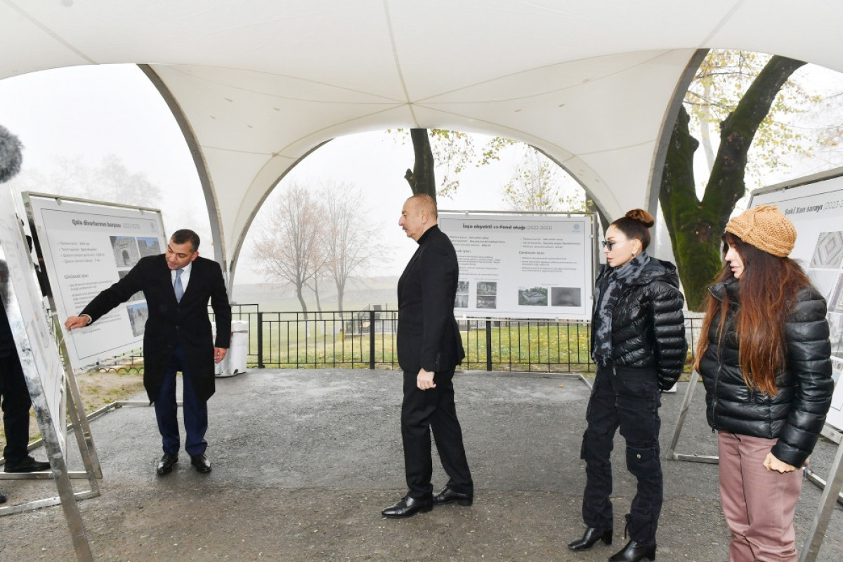 President Ilham Aliyev viewed repair and restoration work carried out in territory of “Yukhari Bash” National Historical-Architectural Reserve, Shaki-UPDATED 