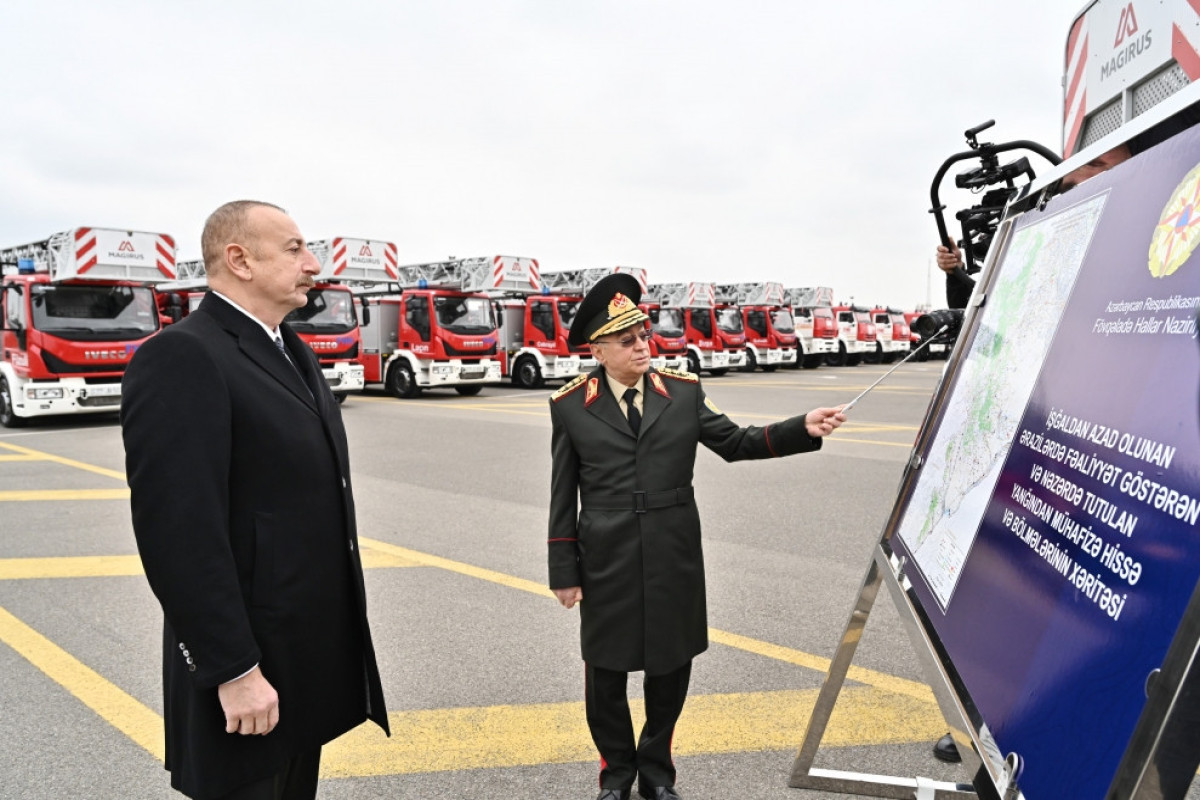 President Ilham Aliyev viewed newly purchased special purpose equipment and ambulances-UPDATED 