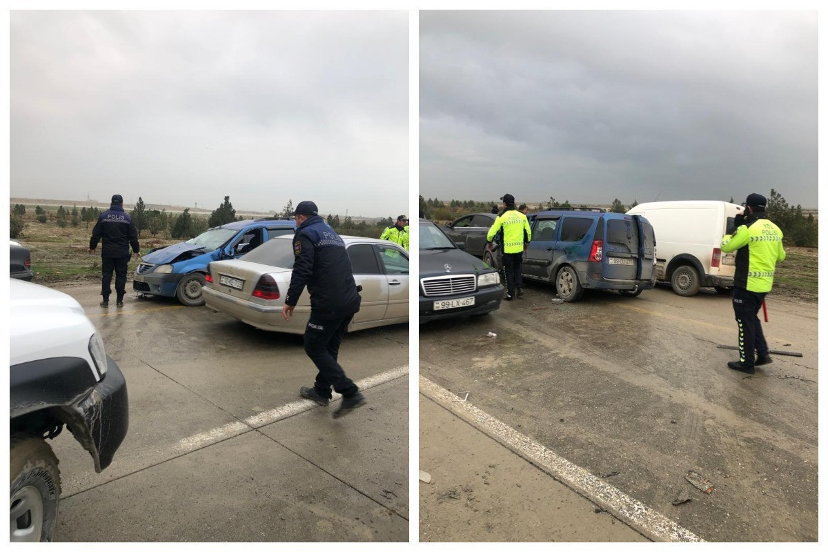 Two die as minibus collides with a passenger car on Baku-Guba road-PHOTO 