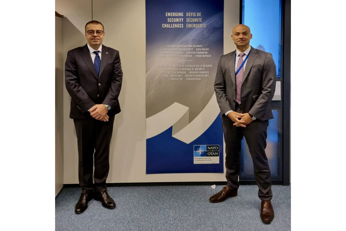  James Appathurai, Deputy Assistant Secretary-General of NATO for Emerging Security Challenges, Jafar Huseynzade, head of Azerbaijan's Delegation to NATO